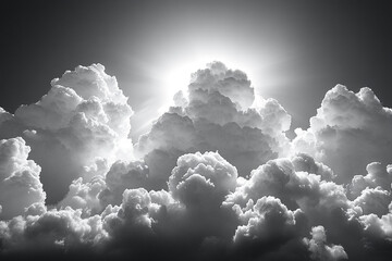 Majestic Cloudscape Sunlit Cumulus Formation