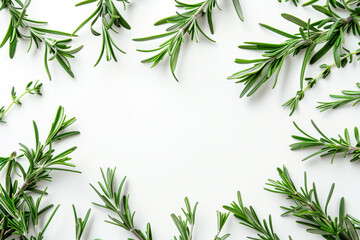 Obraz premium Close up of green leaves of a plant, with a white background