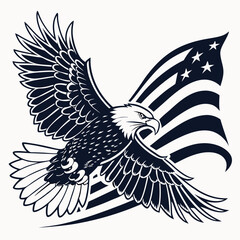 The America eagle vector  design white background