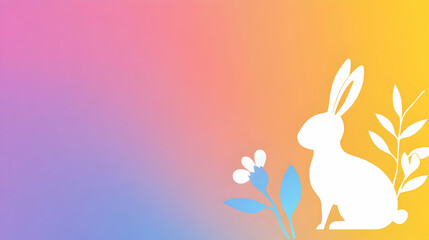 Obraz premium A playful white bunny sits beside colorful flowers, capturing the essence of springtime joy