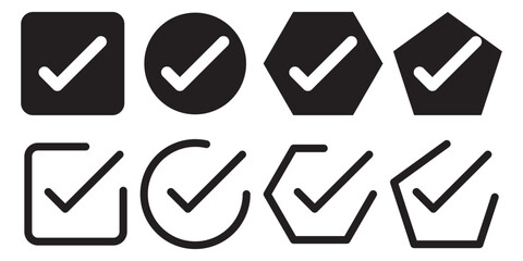 Check mark icons. Check marks symbol, logo. Green checkmark Illustration. Tick symbol. Hand-drawn checkmark illustration. © ISHWARAN