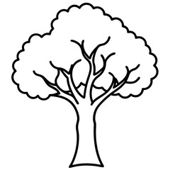 Minimalist Tree Line Art Design