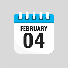 Icon page calendar day - 4 February