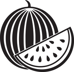 Watermelon fruit silhouette in different pecies and fruit icon vector design.