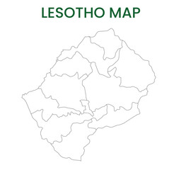 Obraz premium High detailed map of Lesotho. Outline map of Lesotho. Africa