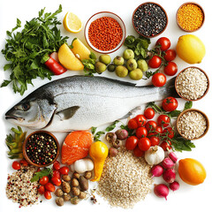 fresh fish with vegetables and spices