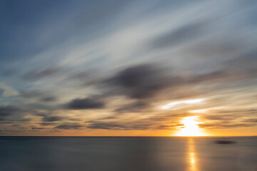 A long exposure of a spectacular sunrise in Punta Cana, Dominican Republic