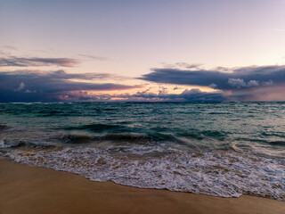 A spectacular sunrise over the sea at Punta Cana in the Dominican Republic