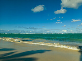 Waves breaking on a beach at Punta Cana in the Dominican Republic
