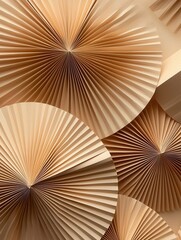 Layered Beige Paper Fan Texture