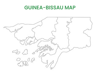 High detailed map of Guinea-Bissau. Outline map of Guinea-Bissau. Africa