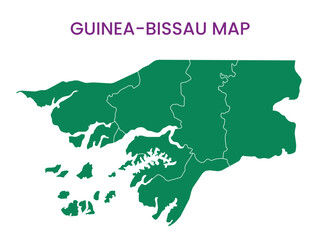 Obraz premium High detailed map of Guinea-Bissau. Outline map of Guinea-Bissau. Africa