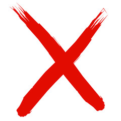 Hand drawn red X mark  © Widia Sapitri