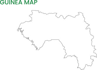Obraz premium High detailed map of Guinea. Outline map of Guinea. Africa