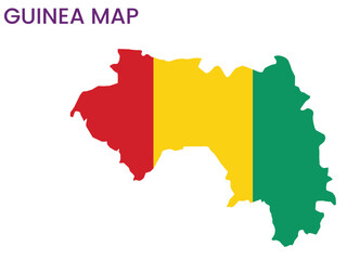 High detailed map of Guinea. Outline map of Guinea. Africa