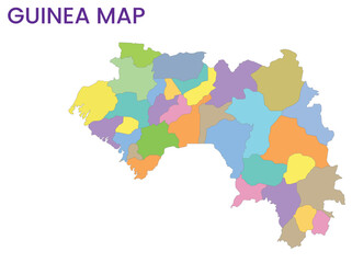 Obraz premium High detailed map of Guinea. Outline map of Guinea. Africa