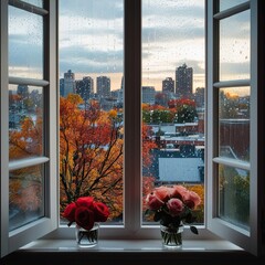 Autumn from Window, using generative ai