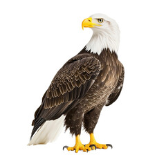 Fototapeta premium a bald eagle standing on a transparent background, photo PNG image, PNG file, Generative art.
