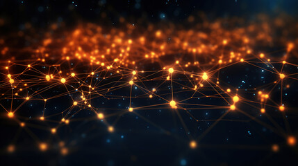 Fototapeta premium Abstract Network Design with Glowing Nodes