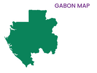 High detailed map of Gabon. Outline map of Gabon. Africa