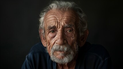 A portrait of a beautiful senior 70-80s man