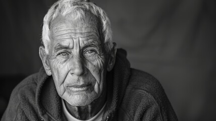 A portrait of a beautiful senior 70-80s man