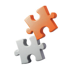 Obraz premium three dimensional render of a puzzle piece with the missing piece PNG image, PNG file, Generative art.