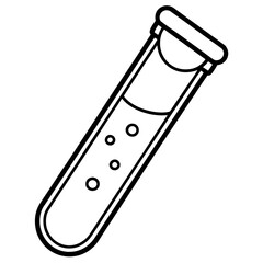 Modern Test Tube Line Drawing for Vectors