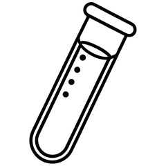 Modern Test Tube Line Drawing for Vectors