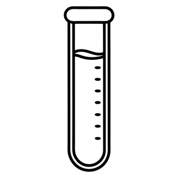 black outline test tube with liquid clip art preview