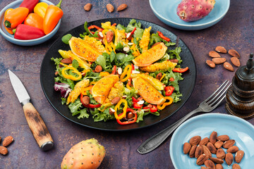 Salad of prickly pear or opuntia