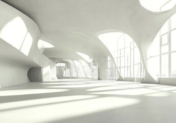 Abstract modern architecture background empty white opening