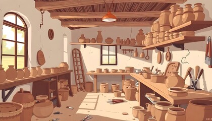 rustic earthy pottery background with textured clay surface, handmade ceramic design, and natural warm tones for artistic and craft projects