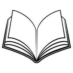 Simple Line Art of an Open Book in Vector Format