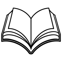 Simple Line Art of an Open Book in Vector Format