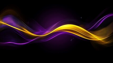 Naklejka premium Abstract Golden and Purple Wave Abstract Art