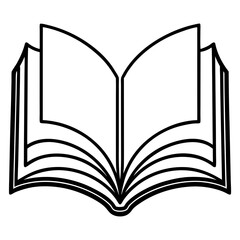 Simple Line Art of an Open Book in Vector Format