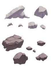 岩 手描き素材 rock  illustration materials