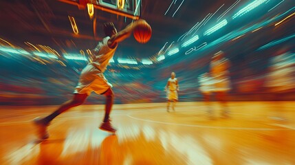 Dynamic Basketball Shot Through the Hoop - Generative AI