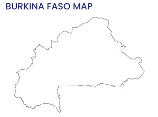 High detailed map of Burkina Faso. Outline map of Burkina Faso. Africa