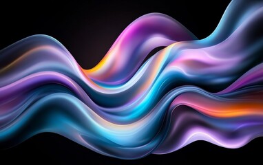 Abstract Colorful Liquid Waves Swirling Neon Gradient Vibrant Fluid Design Digital Art Background