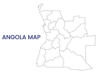 High detailed map of Angola. Outline map of Angola. Africa