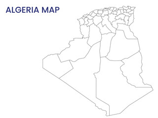 High detailed map of Algeria. Outline map of Algeria. Africa.