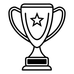 Trophy Icon Vector with Clean Line Art Style