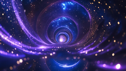 Obraz premium Cosmic Starlight and Mysterious Space Tunnel in Vast Universe. Perfect for: Sci-Fi Events, Space Exploration