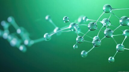 Abstract representation of molecular structures in a green background.