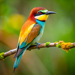 Obraz premium Beautiful wild bird perched on a branch in nature