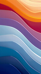 Gradient Ribbons: Colorful Abstract Paper Art in Cool Tones