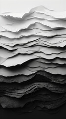 Monochrome Layers: Black and White Abstract Paper Sculpture