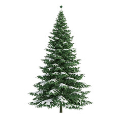 Fototapeta premium a 3d christmas tree covered in white snow PNG image, PNG file, Generative art.